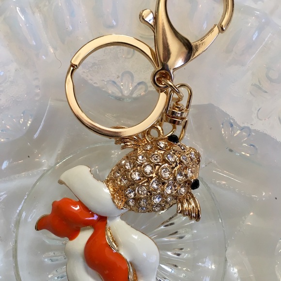 Koi Fish Crystal key Ring - Picture 2 of 6